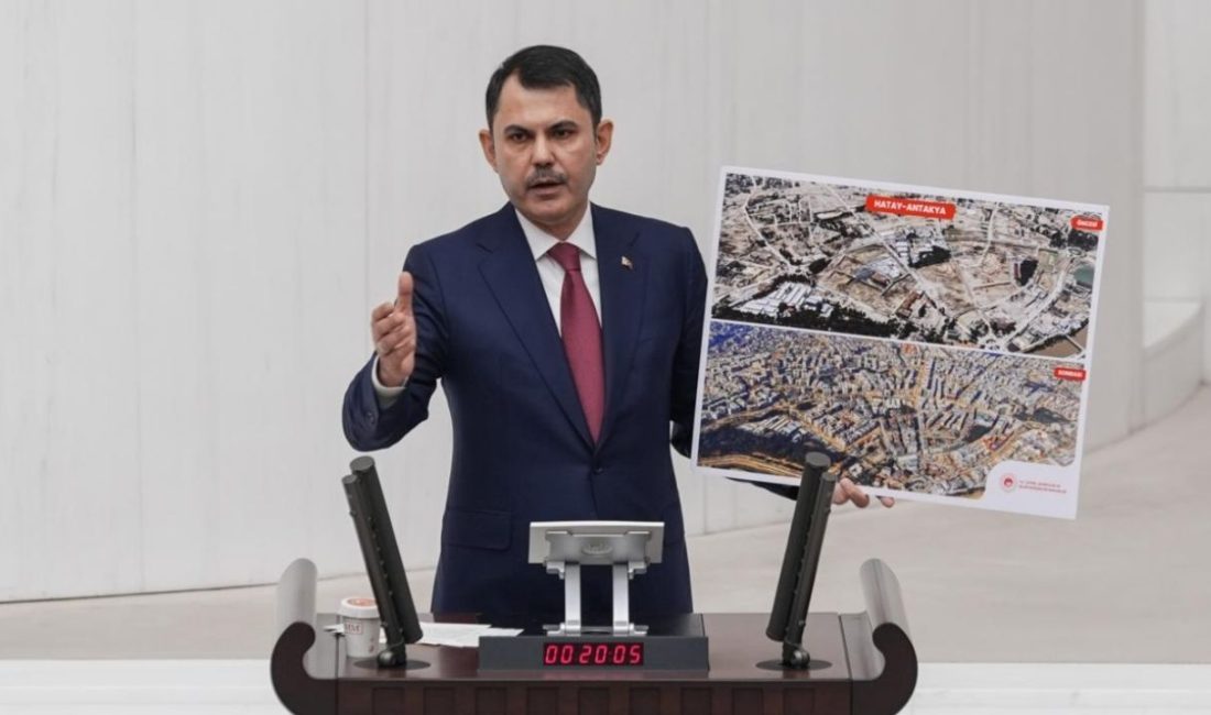 Çevre, Şehircilik ve İklim Değişikliği Bakanı Murat Kurum, depremden ağır