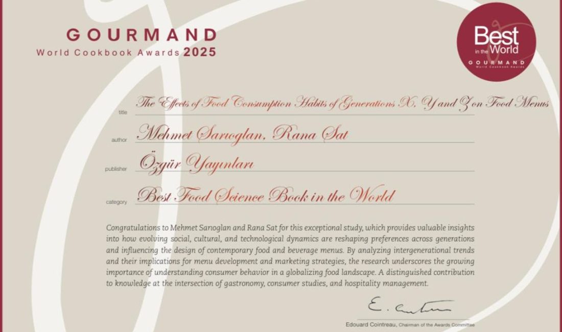 Dünyanın tek uluslararası yemek kitapları yarışması olarak kabul edilen ve